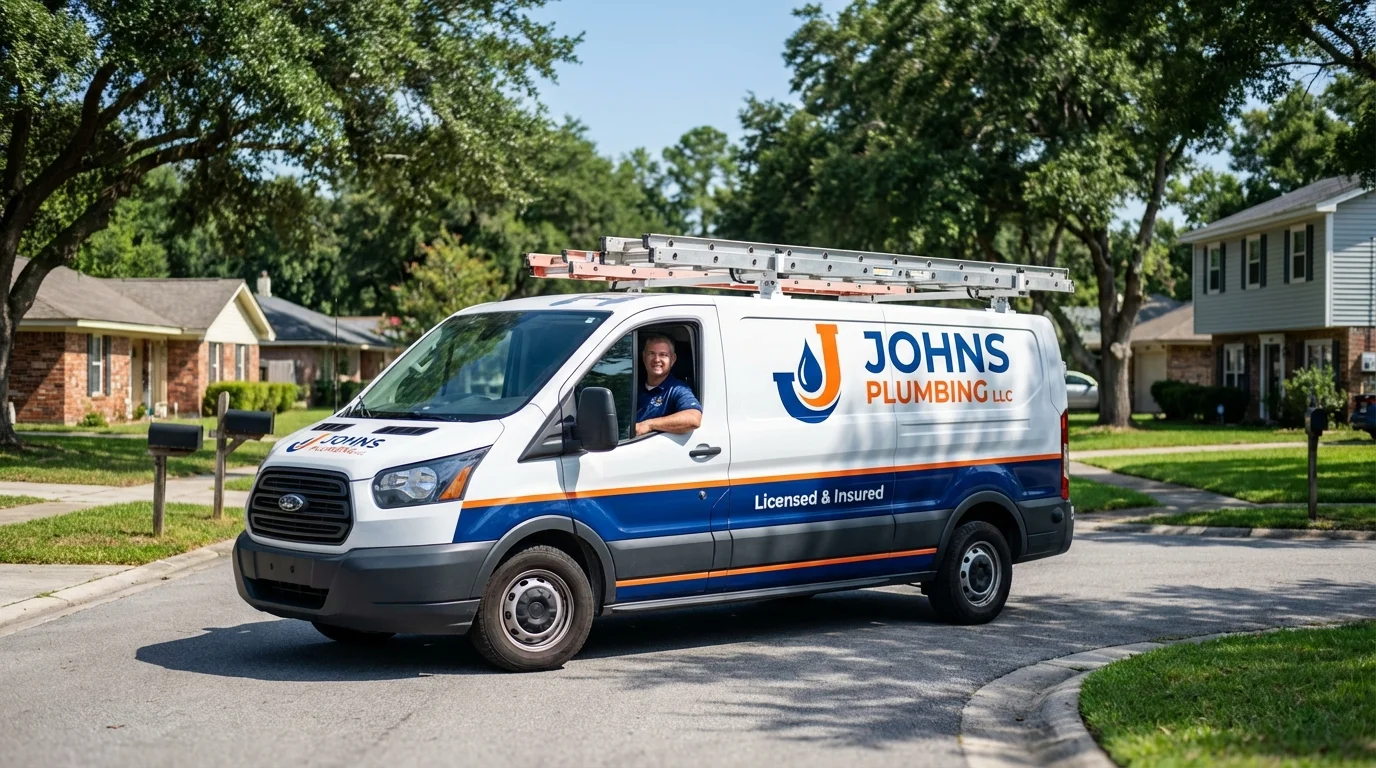 Johns Plumbing LLC service van in Flora Vista, NM