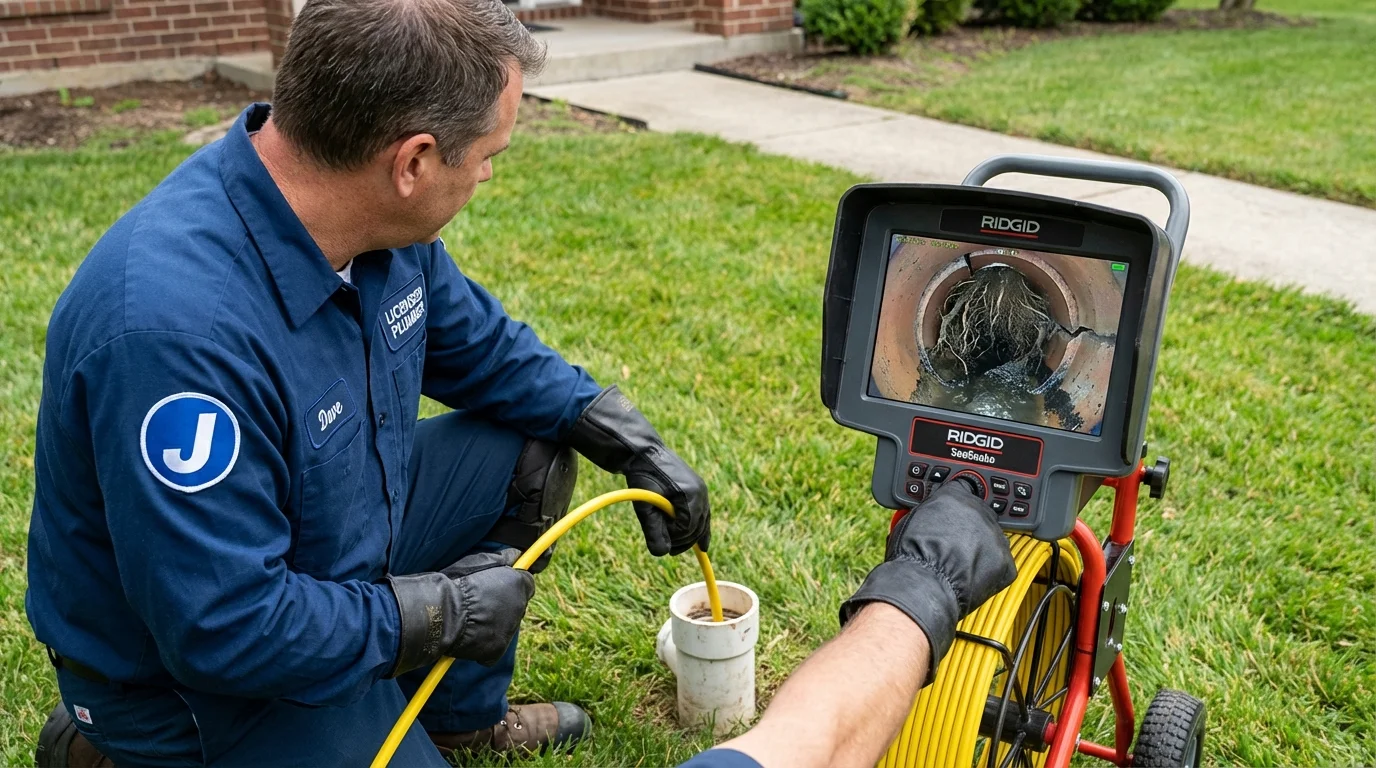 Sewer camera inspection being performed by Johns Plumbing LLC in Flora Vista